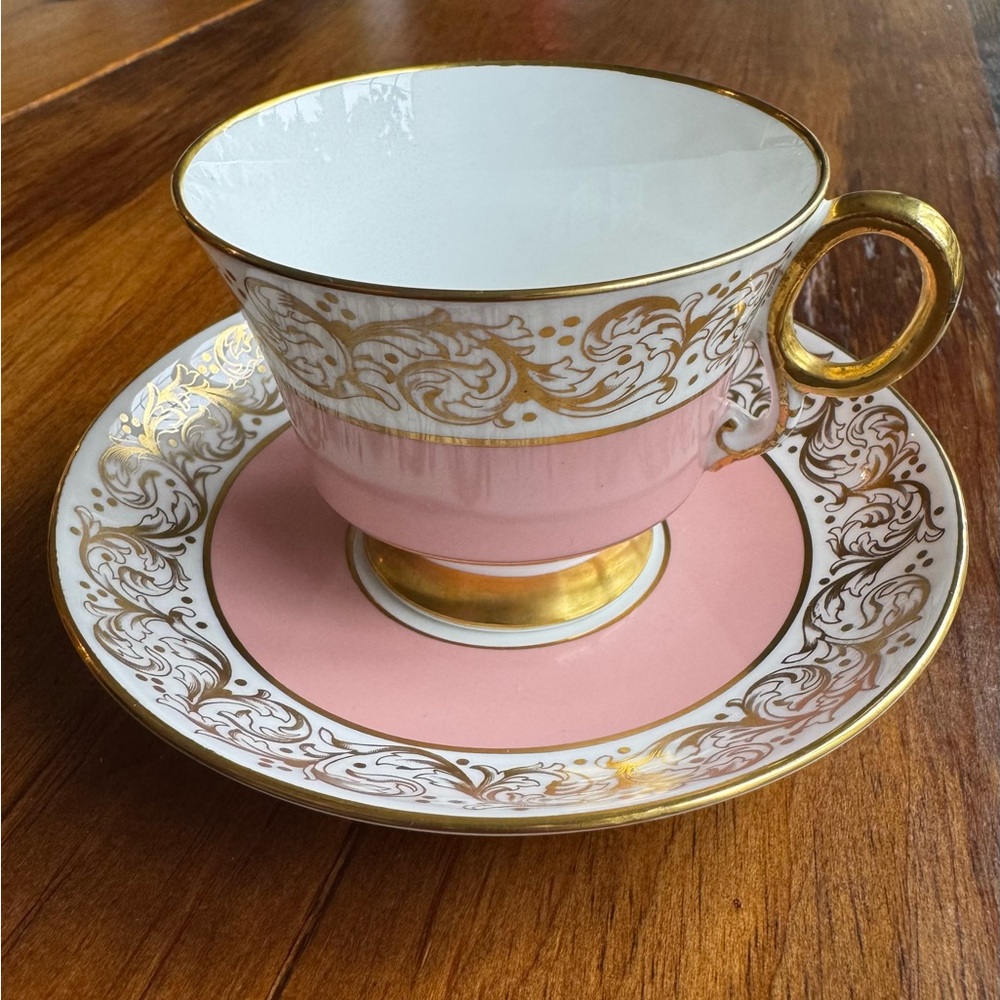 Adderley fine bone china teacup and saucer.